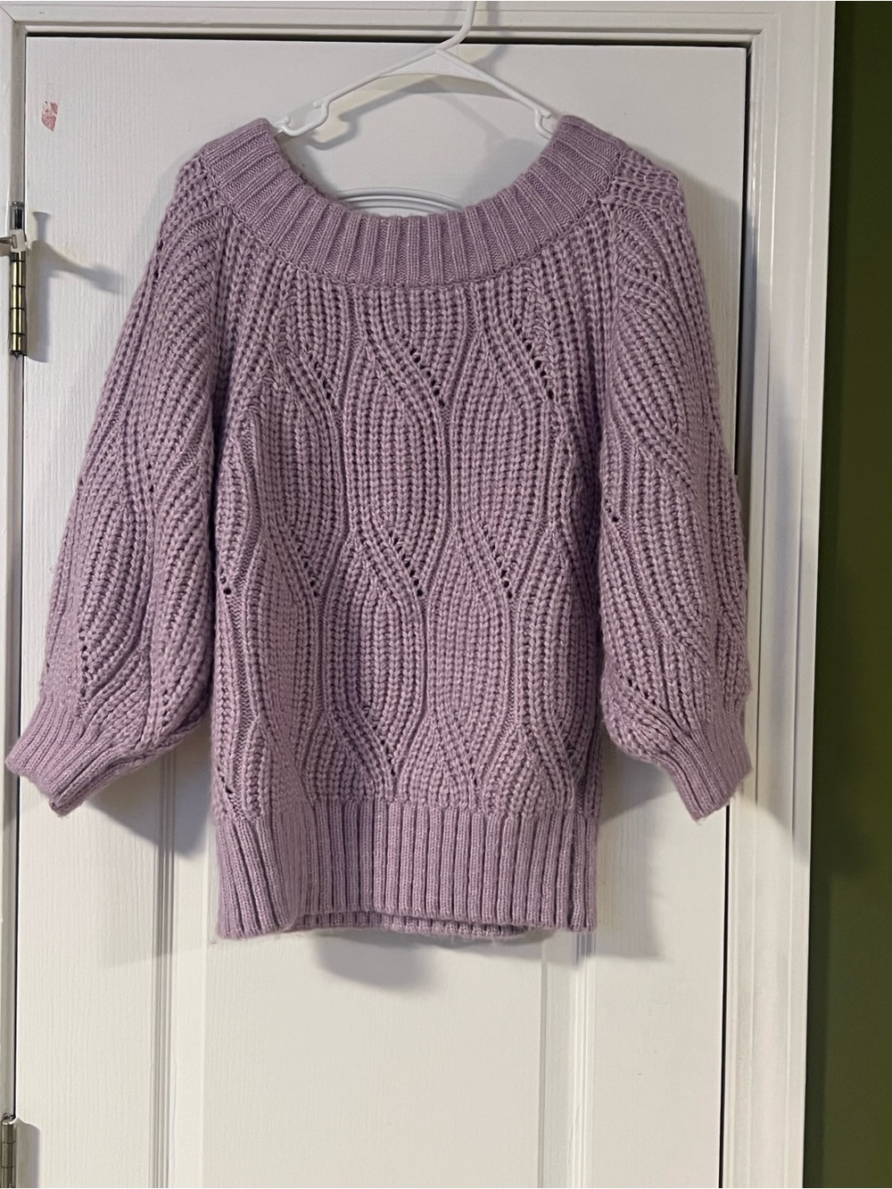 Fashion Nova Purple Chunky Off-the-Shoulder Sweater – Size Medium